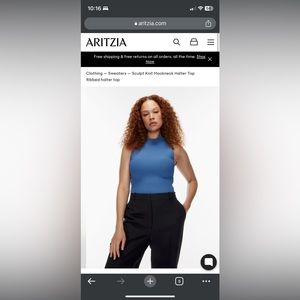 Aritzia Babton sculpt knit mock neck tank